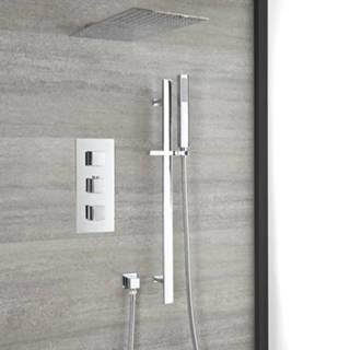 👉 Douchekop chroom Doucheset - 2-Weg Thermostatisch met en een Handdouche Glijstang | Kubix 5059803005564