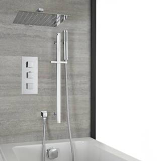 👉 Douchekop chroom Doucheset -3-Weg Thermostatisch met Omstel, en Handdouche Glijstang Overloop-Badvuller | Kubix 5059803005656