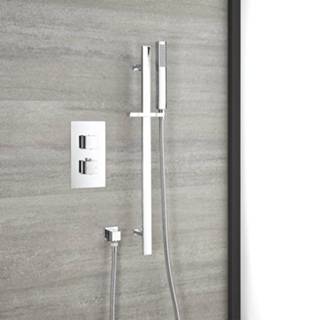 👉 Douchekraan chroom Doucheset - 1-Weg Thermostatische en een Glijstang met Handdouche | Kubix 5059803005670