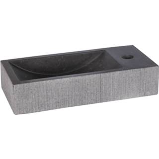 👉 Fontein zwart antraciet natuursteen rechthoekig Differnz Ribble 38x18x8cm bombai black 8712793553947