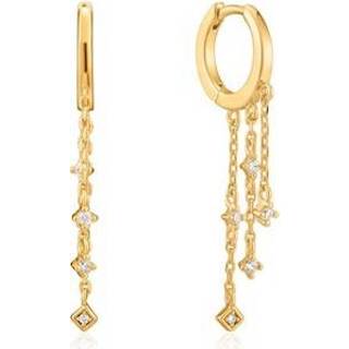 👉 Oorbel zilver active Ania Haie Sparkle Cascade Huggie Hoop Oorbellen van