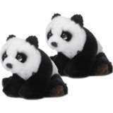 👉 Knuffeldier pluche kinderen 2x stuks floppy WNF panda beer 15 cm
