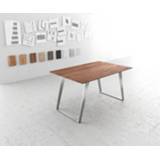 👉 Eettafel bruin RVS DELIFE Swiss-Edge 140x90 acacia frame schuin 4251487147207