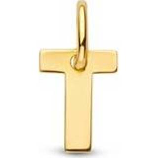 👉 Hanger goud active Letter T in massief 14 Karaat