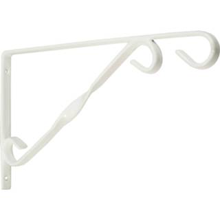 👉 Muurhaak wit staal Muurhaken 18.5 x 30 cm - geplastificeerd verzinkt hanging basket haak