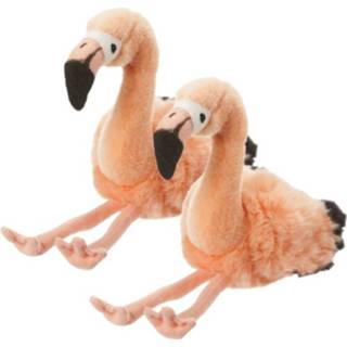 👉 Flamingo knuffel pluche kinderen 2x stuks 18 cm
