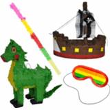 👉 Dinosaurus setje Pinata van een set met masker en stok