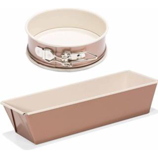 👉 Bakvorm rose gouden Set van 2x bakvormen voor cake en taart 25 12 cm