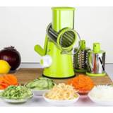 👉 Mes Groente Fruit Handmatige Slicer Cutter Spiral Grinder Keuken Gereedschap Met 3 Roestvrij Messen
