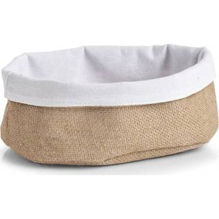 👉 1x Jute brood serveer mandjes 22 x 15 cm - Zeller - Keukenbenodigdheden - Tafel dekken - Ontbijten/Brunchen/Lunchen - Broodjes/bolletjes serveren - Broodmanden