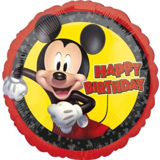 👉 Folieballon rood zwart multicolor folie One Size meerkleurig Amscan Mickey Mouse happy birthday 43 cm rood/zwart 26635418928