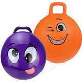 👉 Skippybal paars oranje kinderen 2x stuks skippyballen smiley voor paars/oranje 45 cm