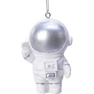 👉 Kerstversiering witte One Size wit 1x Kerstboomhangers astronauten 7 cm - Space/ruimte thema kerstversiering/boomversiering 8720147786903