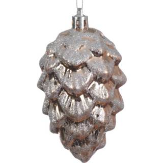 👉 Kerstversiering bruine One Size bruin 3x Kerstboomhangers dennenappels 9 cm - kerstversiering/boomversiering 8720276469340
