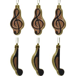 👉 Kerstboom hangers set van 6x stuks muziek thema 7 cm