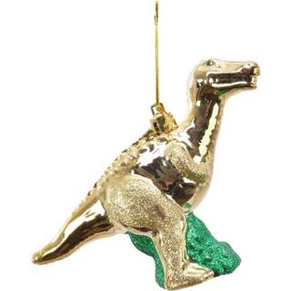 👉 Dinosaurus gouden One Size goud 3x Kerstboomhangers 14,5 cm kerstversiering - kerstversiering/boomversiering/kerstboomversiering 8720276381710