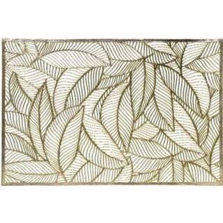 👉 Placemat gouden goud One Size 6x bladeren placemats 30 x 45 cm rechthoek - thema tafeldecoraties versieringen 8720147350524