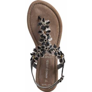 👉 Sandaal black comb leer zwart Marco Tozzi 4059255736697