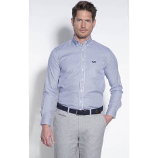 👉 Casual overhemd katoen l overhemden male blauw Donkervoort met lange mouwen 8719625155171