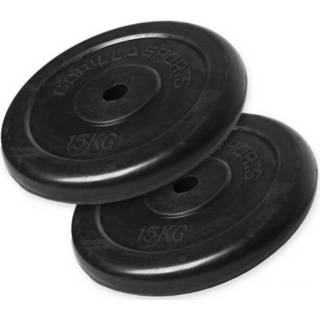 👉 Halterschijf rubber Gorilla Sports Halterschijven Set - Bundel 30 kg (2 x 15 kg) mm 4260438733642