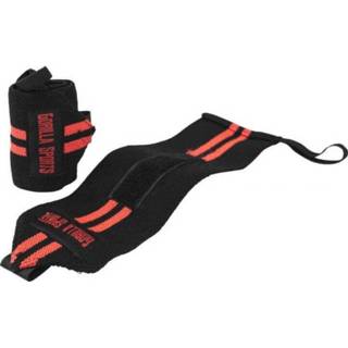 👉 Polsband zwart rood katoen elastisch Gorilla Sports Polsbanden - Zwart/Rood 4260438732164