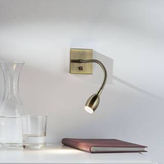 👉 Flexibele arm oud-messing Led-wandlamp PILAR met arm,