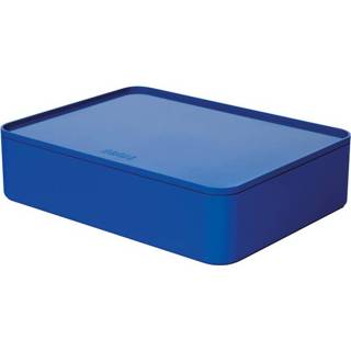 Blauw One Size GeenKleur Smart-organiser Han Allison box met binnenschaal en deksel royal blauw, stapelbaar 4012473111028