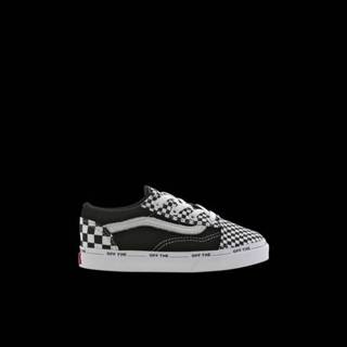 👉 Babyschoenen textil baby zwart baby's Vans Old Skool Checkerboard Velcro - Schoenen