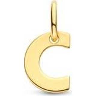 👉 Hanger goud active Letter C in massief 14 Karaat