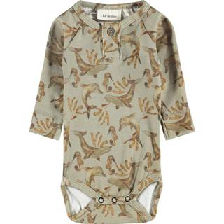 👉 Lil'Atelier body met lange mouwen Nbmgeo Silver Sage