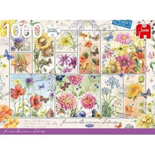👉 Puzzel Premium Collection - Flower Stamps, Summer Flowers (1000 Stukjes) 8710126188125