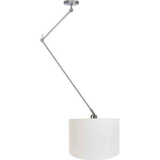 👉 Hanglamp witte Ylumen Knik met kap Ø 40 cm mat-chroom 8712771030729