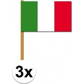 👉 Zwaaivlag multi polyester active 3x stuks Italiaanse zwaaivlaggen