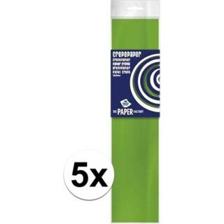 👉 Limegroen groen papier active 5x Knutsel crepe vouw 250 x 50 cm