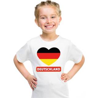 👉 Shirt wit katoen kinderen active T-shirt Duitsland vlag in hart kind