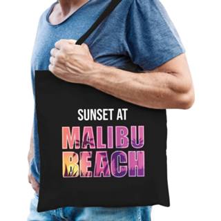 👉 Make up tasje zwart One Size mannen Sunset beach tas at Malibu voor heren - party / bedrukte tasjes shopper 8720276379816