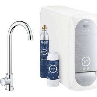 👉 Keuken kraan chroom messing blauw Grohe Blue Home 1-gats keukenkraan m. mono C-uitloop starterkit met WiFi bluetooth Chilled & Sparkling 3x gekoeld + bruisend water 31498001 4005176454172