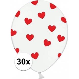 👉 Ballon rode multi kunststof active 30x Bruiloft ballonnen hartjes