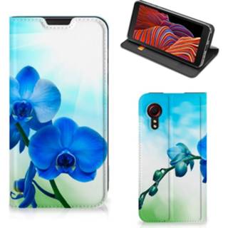 👉 Orchidee blauw Samsung Galaxy Xcover 5 Smart Cover - Cadeau voor je Moeder 8720215012347