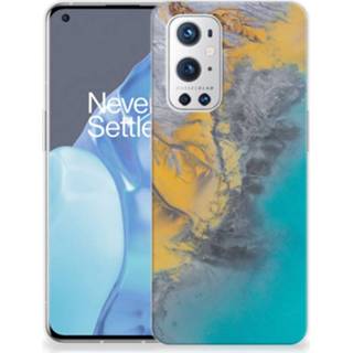 👉 Siliconen hoesje blauw goud OnePlus 9 Pro TPU Marble Blue Gold 8720215107739