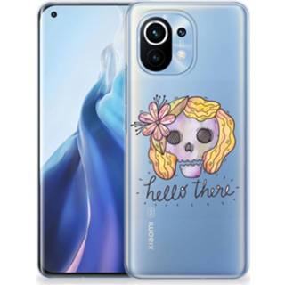 👉 Telefoonhoes grijs baby's Xiaomi Mi 11 Telefoonhoesje met Naam Baby Olifant 8720215575378