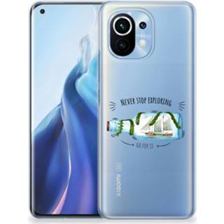 👉 Siliconen hoesje blauw goud Xiaomi Mi 11 TPU Marble Blue Gold 8720215912791