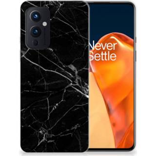 Siliconen hoesje zwart marmer OnePlus 9 TPU - Origineel Cadeau Vader 8720215590036