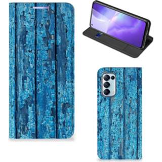 👉 Portemonnee blauw OPPO Find X3 Lite Book Wallet Case Wood Blue 8720215613100