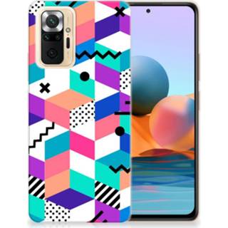 👉 Houten blok Xiaomi Redmi Note 10 Pro TPU Hoesje Blokken Kleurrijk 8720215528848