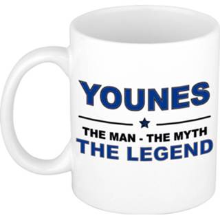 👉 Beker multi keramiek mannen active Younes The man, myth legend verjaardagscadeau mok / 300 ml