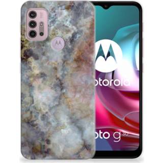 Siliconen hoesje grijs marmer Motorola Moto G30 | G10 TPU 8720215574708