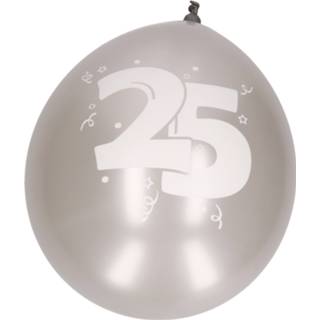 Ballon zilver kunststof active 24x stuks 25 jaar ballonnen