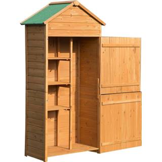 Tuinhuisje hout active Outsunny Tuinhuis naturel 90 x 50 190cm 4250871230297