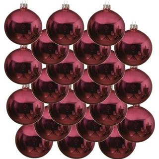 👉 Kerstbal rode rood glas active 18x Kerst kerstballen 6 cm glanzende kerstversiering